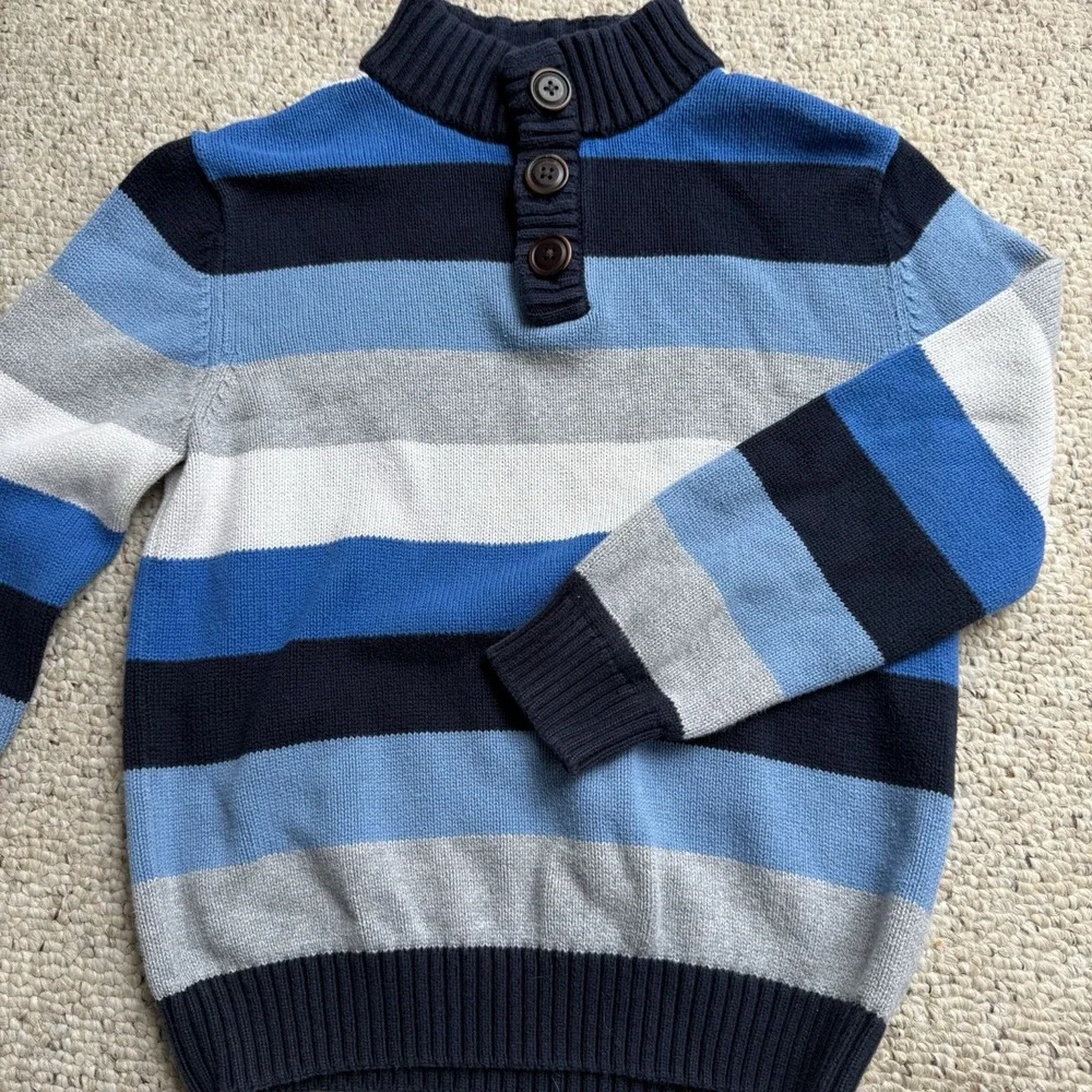 Gymboree Alpine Road Blue Stripe‎ Boys Sweater Size 7-8